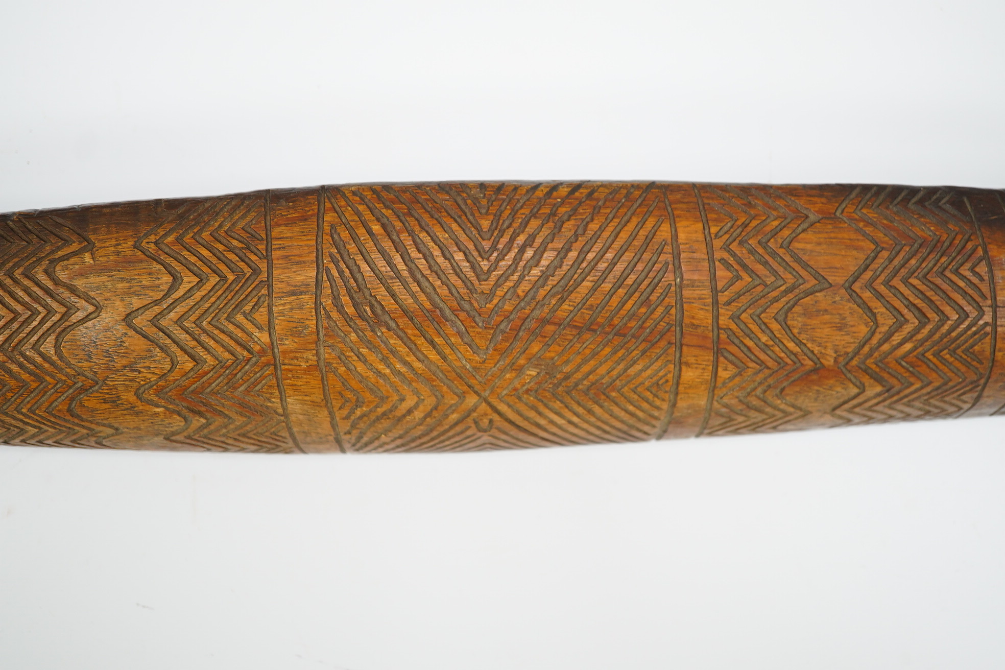 An Aboriginal carved hardwood parrying shield, 80cm. Condition - fair